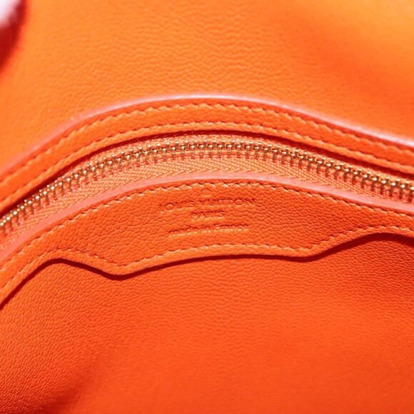 LOUIS VUITTON Suhari Lockit PM Hand Bag Taurillon Leather Orange LV Auth - Picture 8 of 16